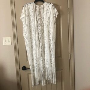 NWOT Ivory/White Swimsuit Kimono